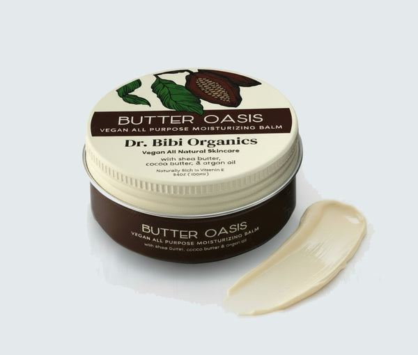 Butter Oasis Moisturizing Balm – Hydrating, Nourishing Skin Relief for Dryness, Cracks, & Rough Patches  Dr. Bibi Organics, 4 oz